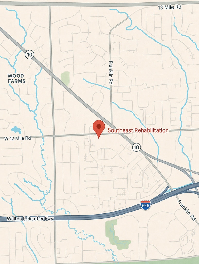 Map of Southeast Rehabilitation location